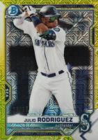 2021 Bowman Mega Box Chrome #BCP86 Julio Rodriguez Yellow Refractor Baseball Card