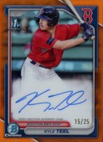 2024 Bowman Chrome Prospect Autographs #CPAKT Kyle Teel Orange Refractor Baseball Card