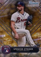 2022 Bowman Sterling #BSR50 Spencer Strider Gold Refractor Baseball Card