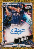2024 Topps Chrome Cosmic Cosmic Chrome Autographs #EC Evan Carter Gold Interstellar Refractor Baseball Card