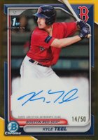 2024 Bowman Chrome Prospect Autographs #CPAKT Kyle Teel Gold Refractor Baseball Card