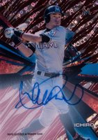 2015 Topps High Tek Autographs #HT-I Ichiro Red Orbit Diffractor Baseball Card