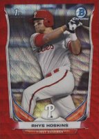 2014 Bowman Draft Picks #CDP122 Rhys Hoskins Chrome-Red Wave Refractor Baseball Card
