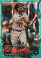 2023 Topps Chrome #39 Ronald Acuna Jr. Aqua Lava Refractor Baseball Card