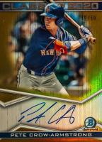 2020 Bowman Draft Class of 2020 Autographs #C20APC Pete Crow-Armstrong Gold Refractor Baseball Card