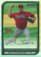 2008 Bowman Chrome Draft #BDP33 Max Scherzer Refractor Baseball Card