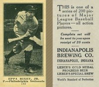 1916 Indianapolis Brewing #142 Eppa Rixey Baseball Card
