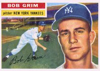 1956 Topps #52 Bob Grim White Back Baseball Card