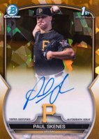 2023 Bowman Draft Sapphire Edition Chrome Prospect Autographs #CDAPS Paul Skenes Gold Baseball Card