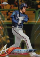 2018 Topps Chrome #23 Freddie Freeman Gold Refractor Baseball Card