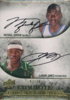 2012 Upper Deck Exquisite Collection Endorsements Dual #EE2JJ LeBron James/Michael Jordan Autograph Basketball Card