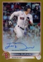 2022 Topps Chrome Rookie Autographs #RAJD Jarren Duran Gold Refractor Baseball Card