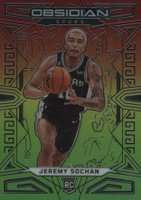 2022 Panini Obsidian #169 Jeremy Sochan Electric Etch Red/Yellow/Green Flood Basketball Card