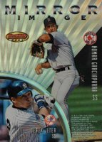 1997 Bowman's Best Mirror Image #MI1 Barry Larkin/Derek Jeter/Hiram Bocachica/Nomar Garciaparra Inverted Refractor Baseball Card