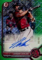 2022 Bowman Chrome Mega Box Autographs #JL Jordan Lawlar Green Refractor Baseball Card