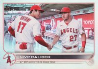 2022 Topps Update #US115 Mike Trout/Shohei Ohtani Rainbow Foil Baseball Card