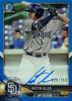 2018 Bowman Chrome Prospects Autographs #BCPAAAL Austin Allen Blue Refractor Baseball Card
