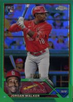 2023 Topps Chrome #209 Jordan Walker Green Refractor Baseball Card