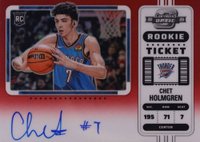 2022 Panini Contenders Optic #131 Chet Holmgren Variation-Autograph-Red Basketball Card