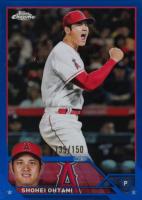 2023 Topps Chrome #17 Shohei Ohtani Blue Refractor Baseball Card