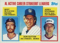 1984 Topps #716 A.L. Active Career Strikeout Leaders Baseball Card