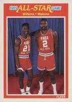 1989 Fleer #165 Wilkins/Malone All-Star Basketball Card