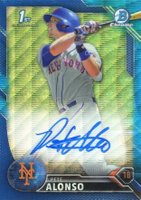 2016 Bowman Draft Chrome Draft Picks Autographs #CDAPA Pete Alonso Blue Wave Refractor Baseball Card