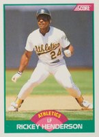 1989 Score Traded #50T Rickey Henderson Baseball Card