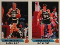 1990 Panini Sticker # Joe Kleine/Larry Bird Panel-Hand Cut Basketball Card