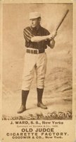 1887 Old Judge #478-6a John Ward Bat at ready-looking/L-J.-New Yorks Baseball Card
