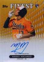 2013 Finest Rookie Autographs #RA-MM Manny Machado Gold Refractor Baseball Card