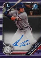2019 Bowman Draft Chrome Draft Picks Autograph #CDASL Shea Langeliers Purple Refractor Baseball Card