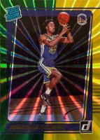 2021 Panini Donruss #240 Jonathan Kuminga Holo Green/Yellow Laser Basketball Card