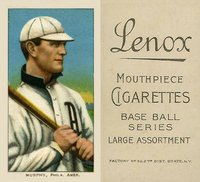 1909 White Borders Lenox-Black #350 Danny Murphy Batting Baseball Card