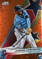 2024 Topps Chrome Cosmic Starfractor #1 Junior Caminero Orange Galactic Baseball Card