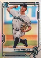 2021 Bowman Draft #BDC64 Bryce Miller Chrome-Refractor Baseball Card