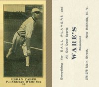 1916 Wares #55 Urban Faber Baseball Card