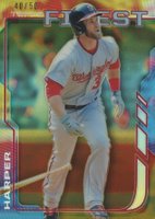 2014 Finest #48 Bryce Harper Gold Refractor Baseball Card