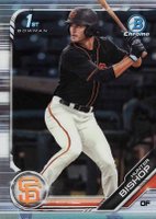 2019 Bowman Draft #BDC31 Hunter Bishop Chrome-With Bat-Refractor Baseball Card
