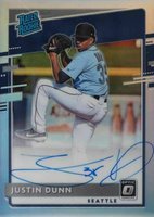 2020 Panini Donruss Optic Rated Rookies Signatures #RRSJU Justin Dunn Holo Baseball Card