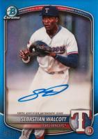 2025 Bowman Chrome Prospect Autographs #CPASW Sebastian Walcott Blue Refractor Baseball Card