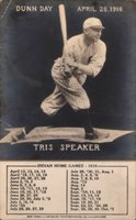 1916 Stadler Indians Home Schedule # Tris Speaker Baseball Card