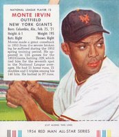 1954 Red Man Tobacco #5 Monte Irvin Baseball Card