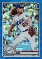 2020 Bowman Chrome #96 Dustin May Blue Refractor Baseball Card