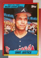 1990 Topps '89 M.L. Debut #65 Dave Justice Baseball Card