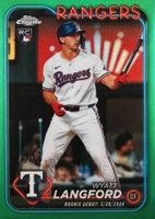 2024 Topps Chrome Update #USC37 Wyatt Langford Green Refractor Baseball Card