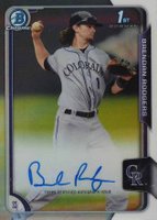 2015 Bowman Chrome Draft Pick Autograph #BCABR Brendan Rodgers Refractor Baseball Card