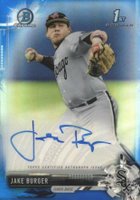 2017 Bowman Draft Chrome Draft Picks Autographs  #CDAJB  Jake Burger Blue Refractor Baseball Card