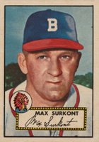 1952 Topps #302 Max Surkont Baseball Card
