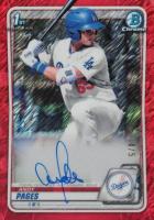 2020 Bowman Chrome Prospect Autographs #CPAAP Andy Pages Red Shimmer Baseball Card